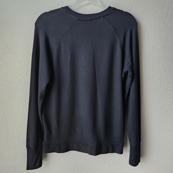 ATHLETA Black Serenity Criss Cross Crew Neck Pullover Sweatshirt - Picture 4 of 8